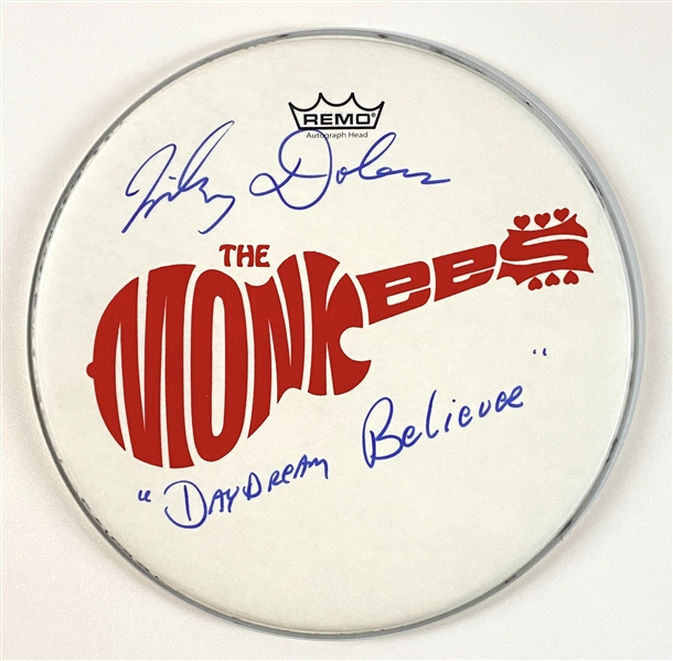 The Monkees: Micky Dolenz Signed 14” Remo Drumhead W/ Lyric (Beckett/BAS Guaranteed)