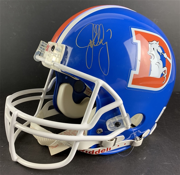 John Elway Signed Denver Broncos PROLINE Full Sized Game Model Helmet (Beckett/BAS COA)