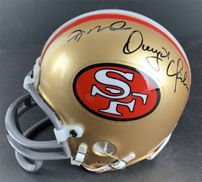 Joe Montana & Dwight Clark Dual Signed San Francisco 49ers Mini Helmet (UDA COA)