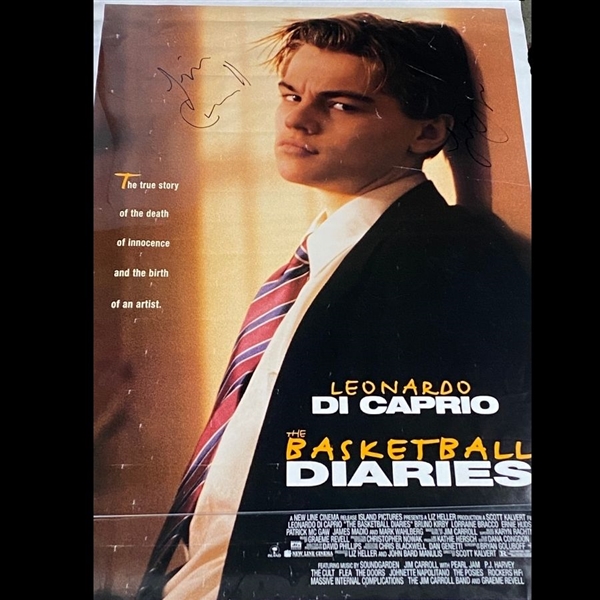 Basketball Diaries: Leonardo DiCaprio & Jim Carroll Signed Original Poster (Beckett/BAS Guaranteed)