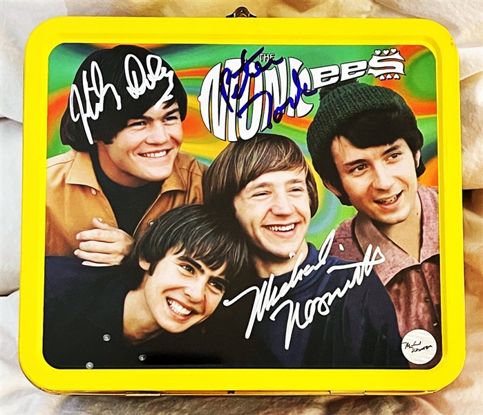 The MONKEES RARE Signed Lunch Box! Signed by Nesmith, Tork & Dolenz! (Nesmith Hologram)