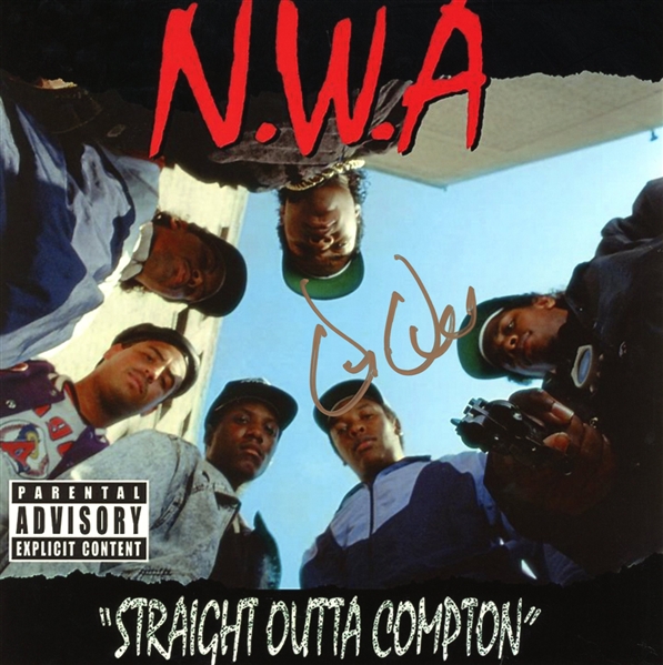 N.W.A.: Dr. Dre Signed  7" x 7" Photo of "Straight Outta Compton" Album Cover (Beckett/BAS GUARANTEED) 