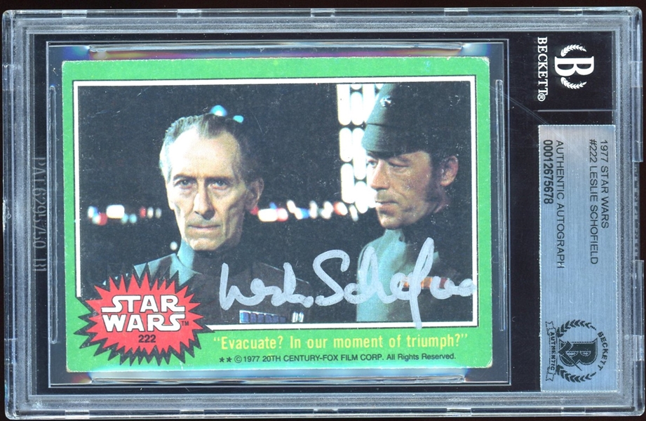 Star Wars: Leslie Schofield Signed 1977 Star Wars Trading Card #222 (BAS Encapsulated)