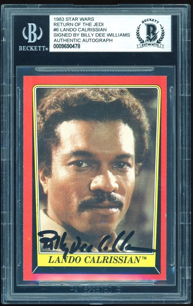 Star Wars: Billy Dee Williams Signed 1983 Star Wars Trading Card #6 (BAS Encapsulated)