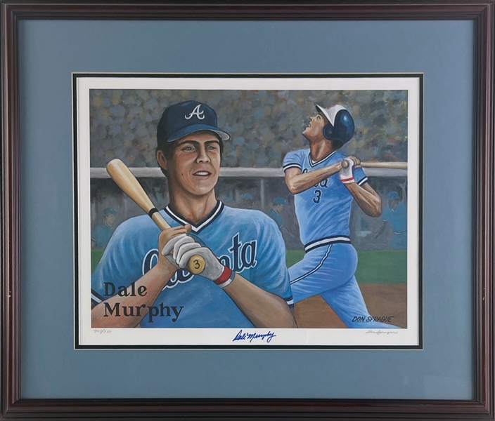 Atlanta Braves: Dale Murphy Signed & Numbered Artwork by Don Sprague 707/750 (Beckett/BAS Guaranteed)