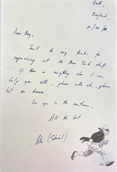 Peter Gabriel Handwritten and Signed Letter (Beckett/BAS)