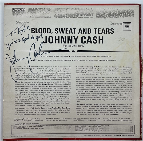 Johnny Cash Signed and Inscribed "Blood, Sweat, and Tears Album" (Beckett/BAS Guaranteed)