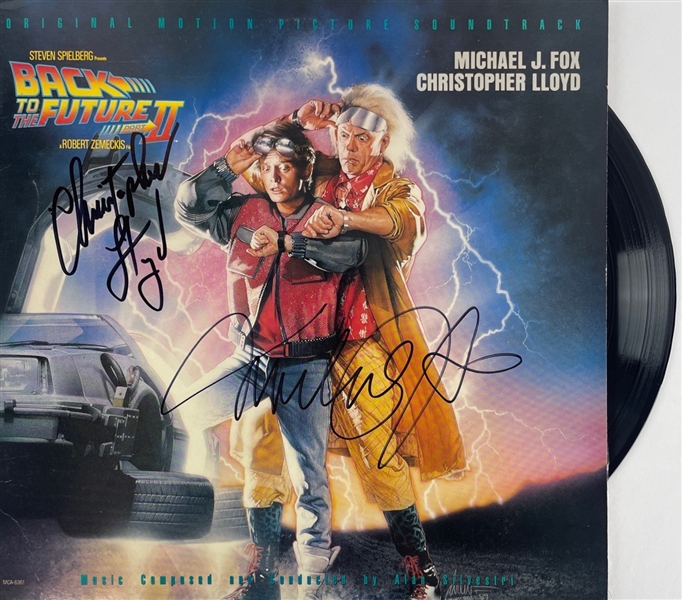 Michael J. Fox & Christopher Lloyd Signed "Back to the Future II" Soundtrack Album Cover w/ Vinyl (BAS LOA)