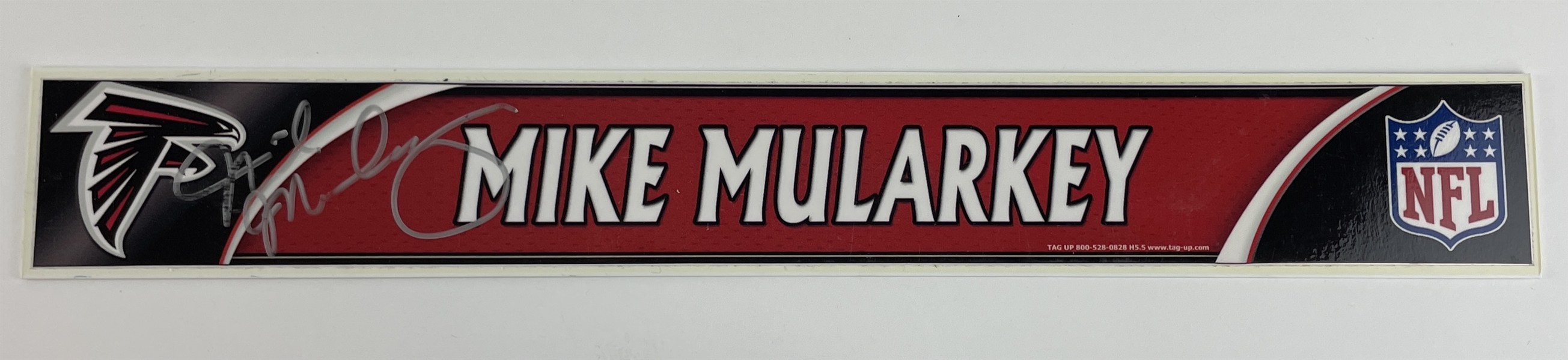 NFL : Autographed Mike Mularkey Atlanta Falcons Locker Nameplate (JSA COA)(Coach Mike Mularkey Collection)