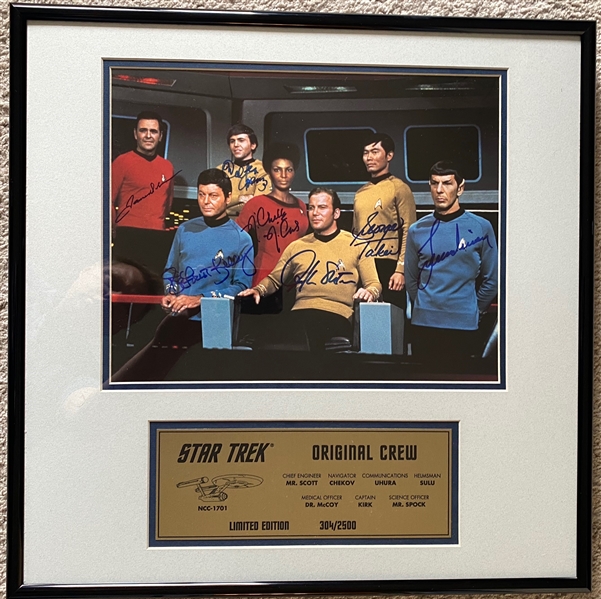 Iconic Star Trek Original Series cast signed professionally framed (BAS/BAS Guaranteed)