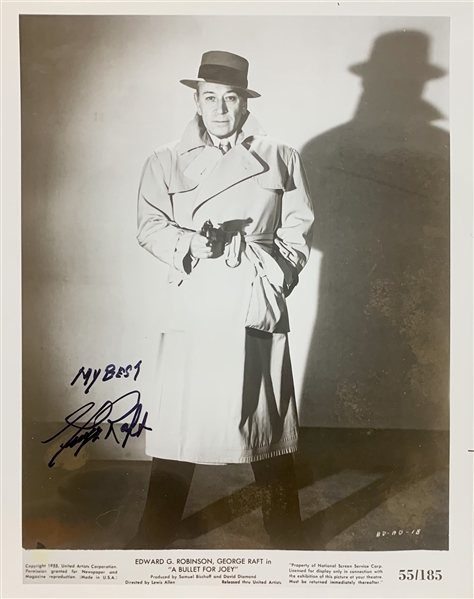 George Raft Signed 8" x 10" Photo for "A Bullet for Joey" (Beckett/BAS Guaranteed)