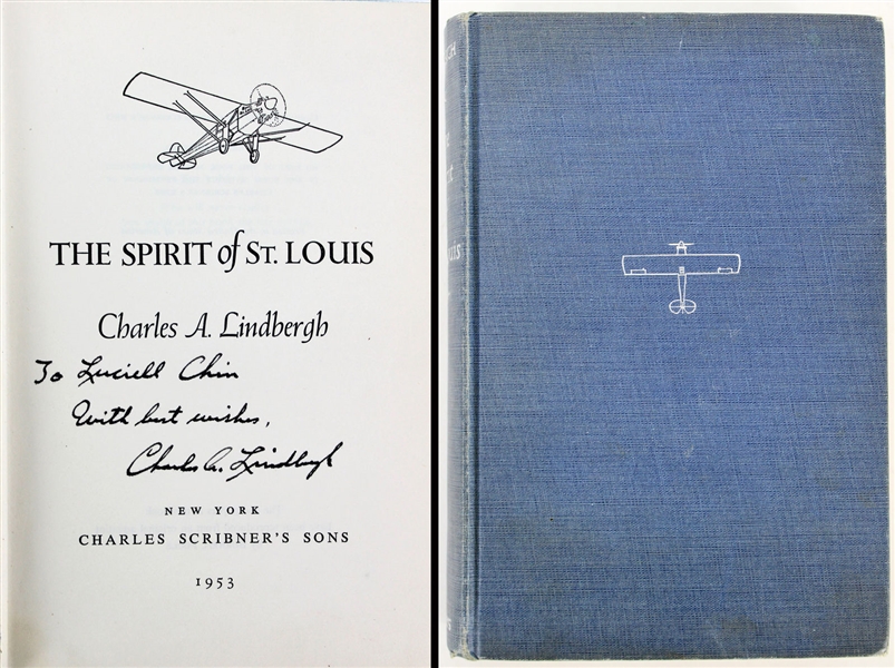 Charles Lindbergh Signed "The Spirit of St. Louis" Hardcover Book (Beckett/BAS)