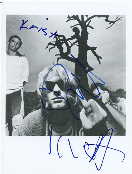 Nirvana Group Signed 8” x 10” Photograph (3 Sigs) (Ex. John Brennan Collection)(Beckett/BAS Guaranteed)