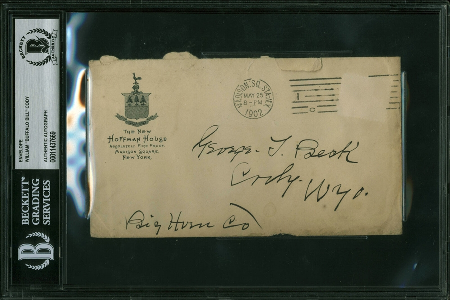 William F. "Buffalo Bill" Cody Handwritten Envelope (Beckett/BAS Encapsulated)