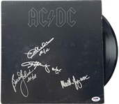 AC/DC Group Signed "Back in Black" Record Album with 4 Signatures (PSA/DNA)