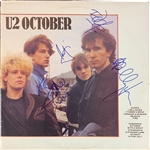 U2 Group Signed "October" Record Album (Epperson/REAL LOA)