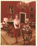 Nancy Reagan Signed 8" x 10" Photo of her standing gracefully in the "Red Room" at the White House(Beckett/BAS)
