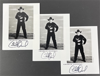 Charlie Daniels Lot of Three (3) Signed 8" x 10" Promotional Photographs (Beckett/BAS Guaranteed)