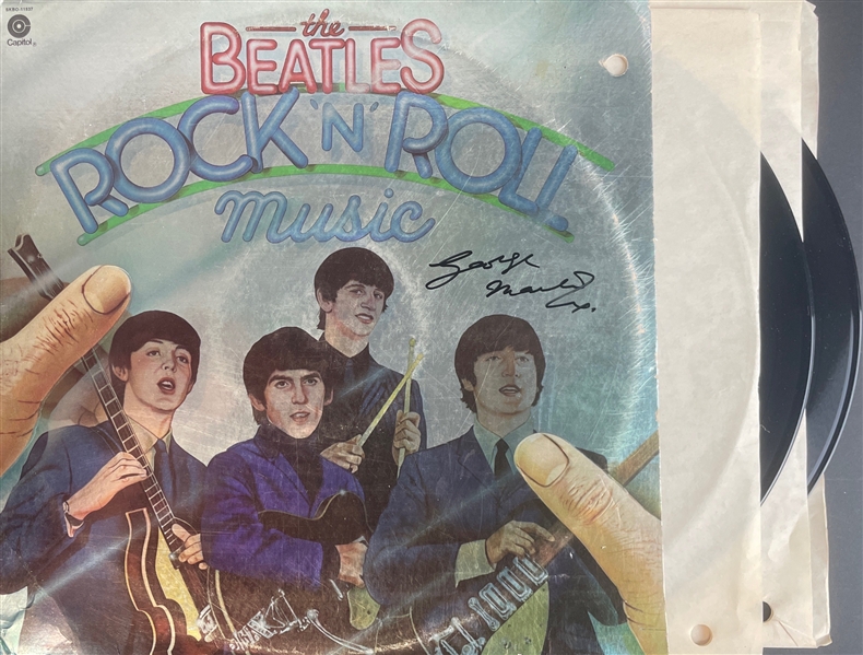 The Beatles: George Martin Signed "Rock N Roll Music" Album w/ Vinyl (BAS)
