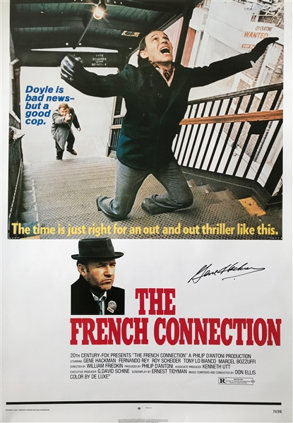 Gene Hackman In-Person Signed 27" x 41" Movie Poster for "The French Connection" (JSA)