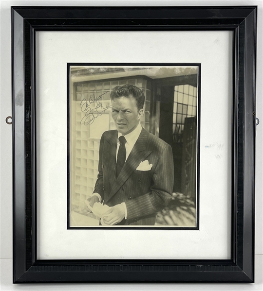 Frank Sinatra Vintage Signed & Inscribed Candid 8" x 10" Photo in Framed Display (Beckett/BAS Guaranteed)