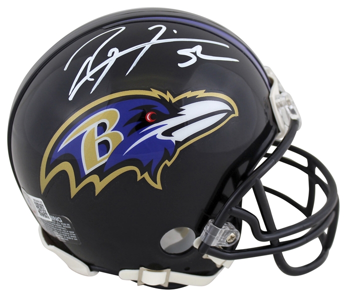 Ray Lewis Signed Baltimore Ravens Mini Helmet (Beckett/BAS Witnessed)