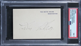 President Calvin Coolidge Signed White House Card (PSA/DNA Encapsulated)