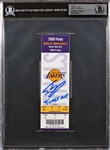 Shaquille ONeal Signed 2000 NBA Finals Ticket with "Finals MVP" Inscription (Game 2)(Beckett/BAS GEM MINT 10 Auto)