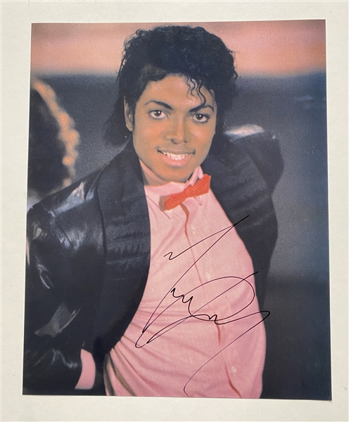 Michael Jackson Signed 16" x 20" Metallic Print ( BAS Guaranteed )
