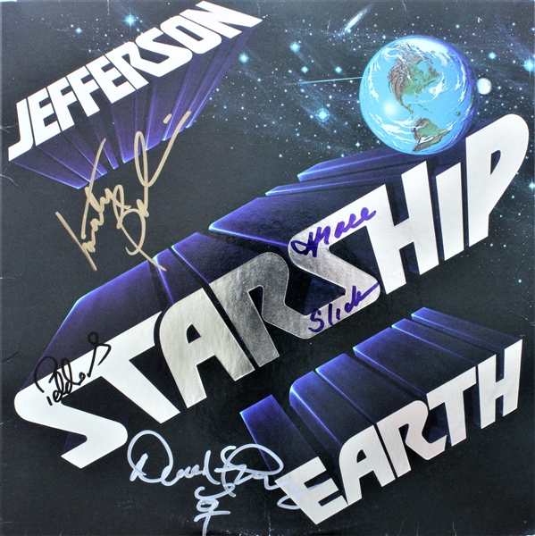 Jefferson Starship Earth : Group Signed Vinyl LP (BAS GUARANTEED)