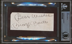 Mickey Mantle Signed 1.75" x 4.25" Segment with "Best Wishes" Inscription (Beckett/BAS Encapsulated)
