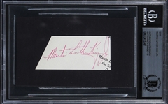 Dr. Martin Luther King Jr. Signed 1.5" x 3" Segment on Archival Sheet with Beckett GEM MINT 10 Autograph!