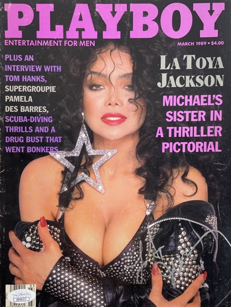 La Toya Jackson Signed March 1989 Playboy Magazine (JSA)