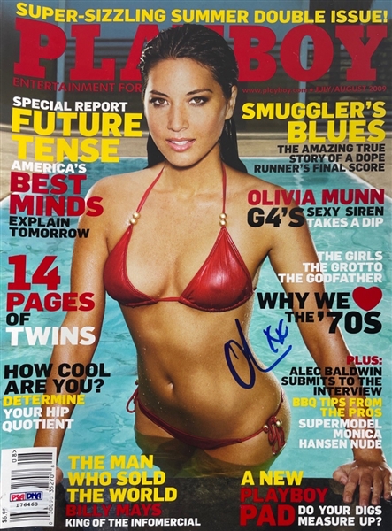 Olivia Munn Signed August 2009 Playboy Magazine (PSA/DNA)