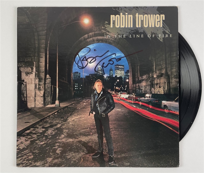 Robin Trower Signed "In The Line of Fire" Album w/ Vinyl (PSA COA)