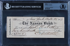 President Chester A. Arthur Rare Handwritten & Signed Bank Check (Beckett/BAS Encapsulated)
