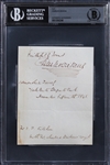 Charles Dickens Double Signed & Inscribed Sheet (Beckett/BAS Encapsulated)
