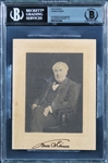 Thomas Edison Signed 4.5" x 6" Cabinet Photograph with Beckett Graded GEM MINT 10 Autograph