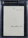 President Dwight Eisenhower Signed Personal White House Stationary with MINT 9 Autograph (Beckett/BAS Encapsulated)