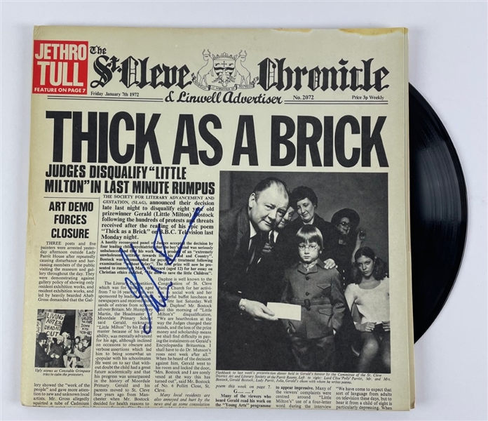 Jethro Tull : Martin Barre Signed "Thick As A Brick" Album w/ Vinyl (BAS Guaranteed)