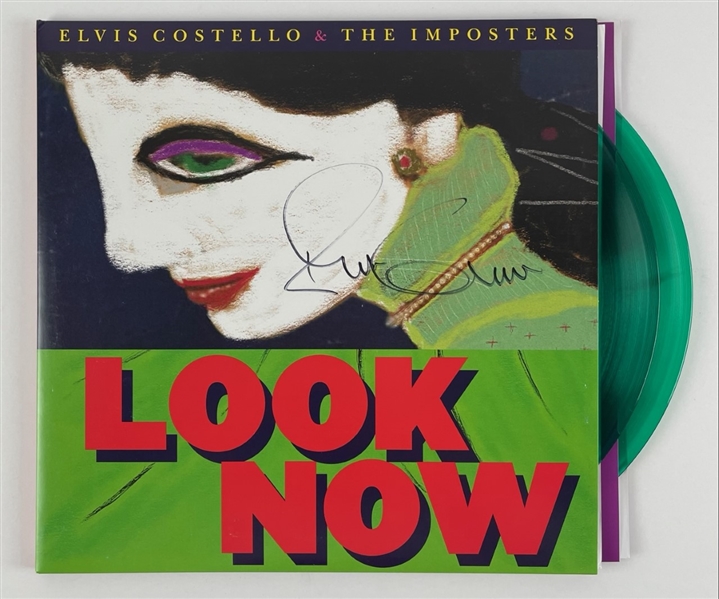 Elvis Costello Signed "Look Now" Album w/ both LPs (BAS Guaranteed)