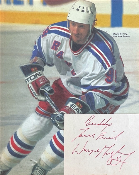 Wayne Gretzky Signed & Inscribed Cut (Beckett/BAS Guaranteed)