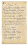 Beatles: Stuart Sutcliffe Signed Handwritten Poems Night And On Death (UK) (Tracks COA) 
