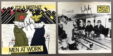 Men At Work: Colin Hay Signed Lot of (2) 7” Singles (JSA Authentication) 