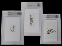 Beastie Boys Signed 3x5 Autograph Set by 3 Members (Beckett/BAS Encapsulated & JSA LOA)