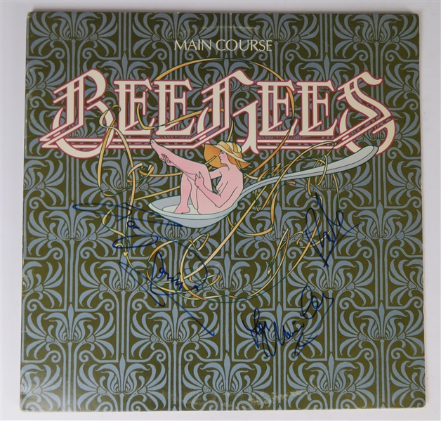 The Bee-Gees Signed "Main Course" Vinyl LP Album Cover by 3 Members (JSA LOA)