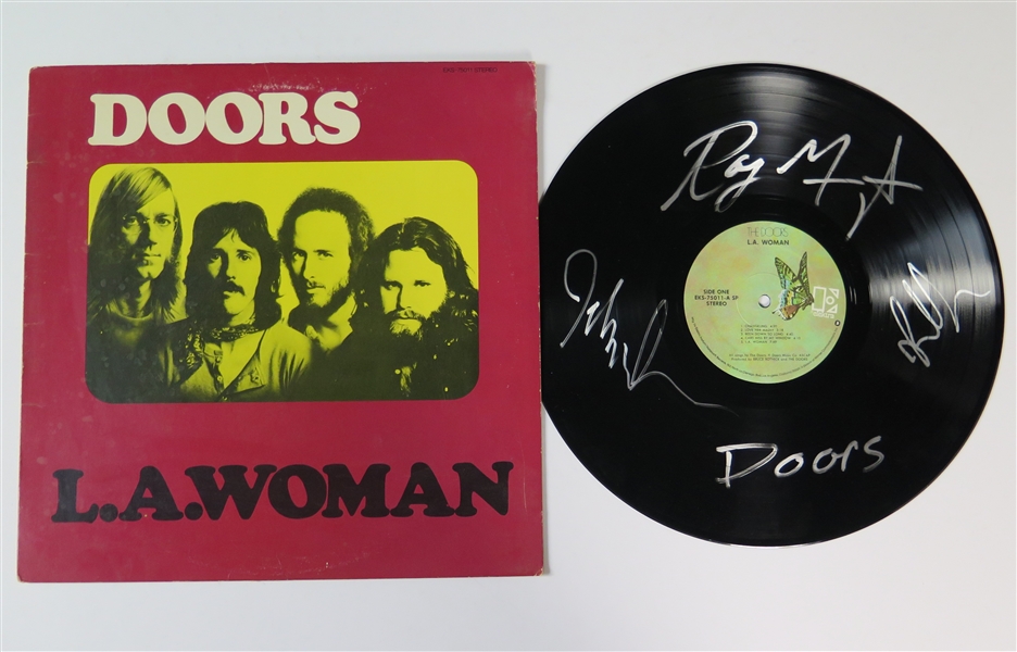 The Doors Signed "L.A. Woman" Vinyl Album LP by 3 Members (JSA LOA)
