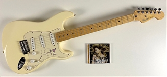Taylor Swift Signed White Fender Stratocaster Electric Guitar & Signed CD (Beckett/BAS Guaranteed) 