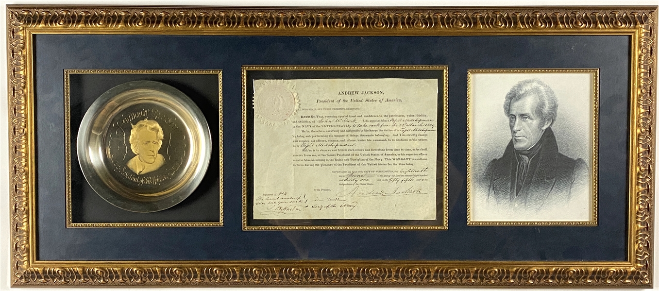 Andrew Jackson Signed Document Framed (Beckett/BAS Guaranteed) 
