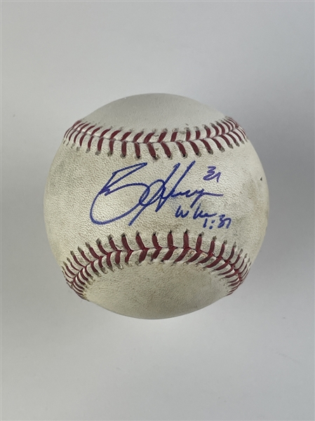 Bryce Harper Game Used & Signed OML Baseball :: Used 5-26-2015 CHC vs WSH (MLB Holo & PSA/DNA)